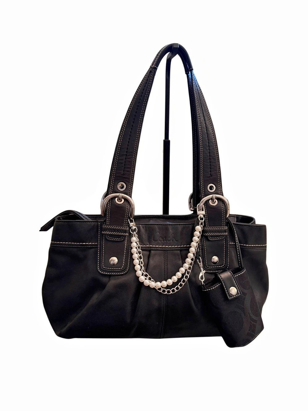 Coach Black Leather Tote Bag